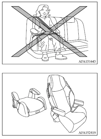 Mitsubishi Outlander child seated in a booster seat with proper head and upper-body support