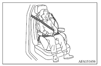 Mitsubishi Outlander booster seat installed on the front passenger seat in the rearmost position