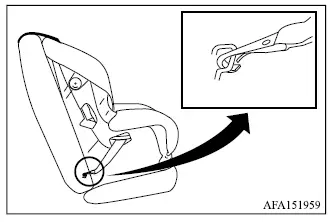 Mitsubishi Outlander child restraint with flexible webbing-mounted LATCH connectors