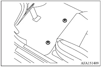 Mitsubishi Outlander floor mat installation using positioning hooks and grommets
