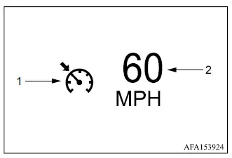Mitsubishi Outlander conventional cruise control indicators in the multi-information display