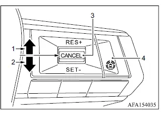 Mitsubishi Outlander conventional fixed-speed cruise control steering wheel switches