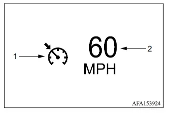 Mitsubishi Outlander conventional cruise control indicators in the multi-information display