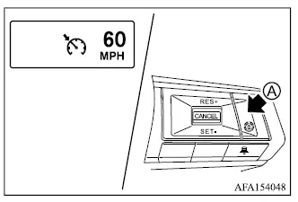Mitsubishi Outlander MI-PILOT Assist switch operation for conventional fixed-speed cruise control mode