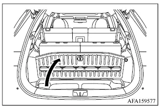 Mitsubishi Outlander underfloor luggage storage compartment in the cargo area