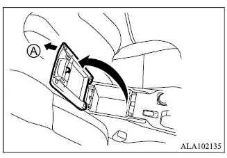 Mitsubishi Outlander center console storage box and release knob