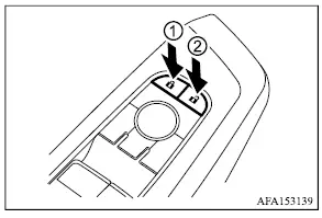 Mitsubishi Outlander power door lock switch on the driver's armrest