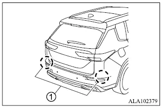 Mitsubishi Outlander rear side radar sensor locations for blind spot and cross traffic systems