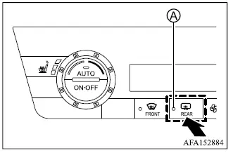 Mitsubishi Outlander Type B rear window and door mirror defogger switch