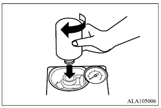 Mitsubishi Outlander tire sealant bottle installation on compressor holder