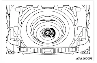 Mitsubishi Outlander spare tire retaining bolt and subwoofer removal procedure