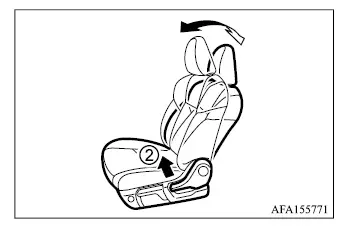 Mitsubishi Outlander manual front seatback reclining adjustment lever