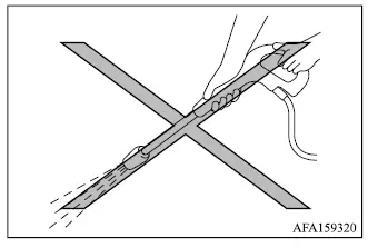 Mitsubishi Outlander capless fuel filler opening and nozzle insertion area