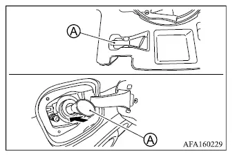 Mitsubishi Outlander fuel filler funnel stored beneath the cargo area floor