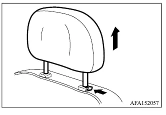Mitsubishi Outlander head restraint removal using the lock knob