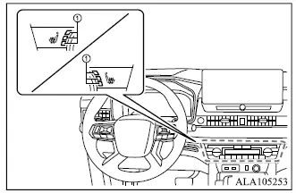 Mitsubishi Outlander front heated seat switches and heat level indicators
