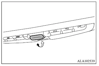 Mitsubishi Outlander digital rearview mirror mode select lever switching between mirror and camera view