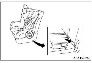 Mitsubishi Outlander forward-facing child restraint with rigid LATCH connectors attached to lower anchors
