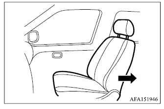 Mitsubishi Outlander forward-facing child restraint positioned on the front passenger seat moved fully rearward
