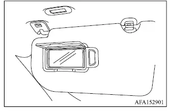 Mitsubishi Outlander illuminated vanity mirror and sunvisor light