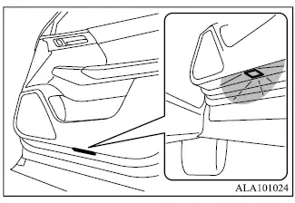 Mitsubishi Outlander footwell light illuminating the lower cabin area