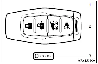 Mitsubishi Outlander Type B key transmitter with emergency key and key number tag