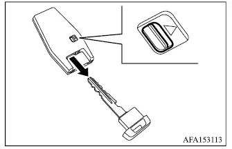 Mitsubishi Outlander emergency key removal from the key transmitter