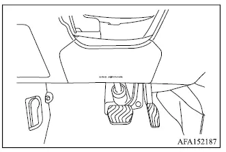 Mitsubishi Outlander driver-side SRS knee airbag location beneath the steering column
