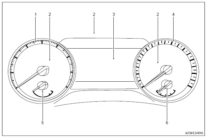 Mitsubishi Outlander Type 1 combination meter cluster with speedometer and multi-information display