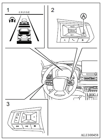 Mitsubishi Outlander MI-PILOT Assist controls on the steering wheel and multi-information display