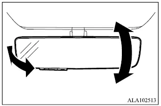 Mitsubishi Outlander interior rearview mirror adjustment