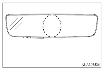 Mitsubishi Outlander frameless auto-dimming rearview mirror and light sensor area