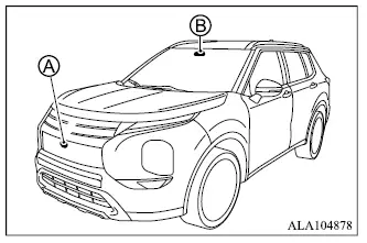 Mitsubishi Outlander ACC front radar sensor and multisensing front camera locations