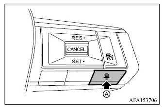 Mitsubishi Outlander ACC DISTANCE switch for selecting long, middle, or short following distance