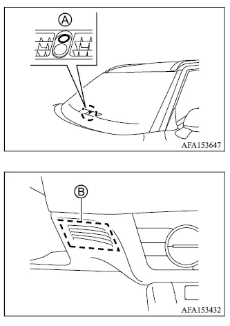 Mitsubishi Outlander climate control temperature sensors on the instrument panel