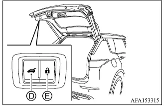 Mitsubishi Outlander liftgate power close and close-and-lock switches