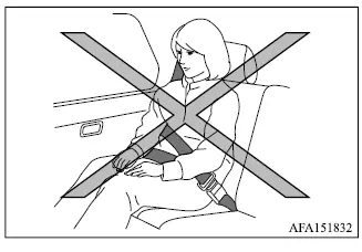 Correct Mitsubishi Outlander lap belt position low across the hips