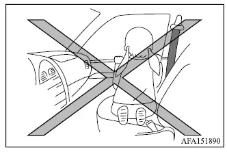 Unsafe Mitsubishi Outlander seating position near the side curtain airbag along the roof rail