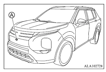 Mitsubishi Outlander Predictive Forward Collision Warning PFCW monitoring a second vehicle ahead