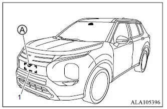 Mitsubishi Outlander PFCW front radar sensor location and maintenance area