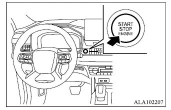 Mitsubishi Outlander push-button ignition switch operating positions