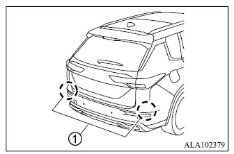 Mitsubishi Outlander Rear Cross Traffic Alert side warning indication during reverse operation