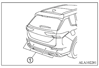 Mitsubishi Outlander Rear AEB rear bumper sensor locations