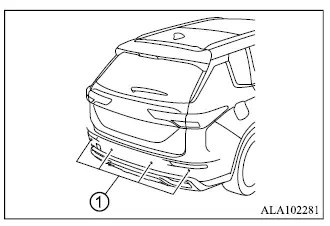 Mitsubishi Outlander Rear AEB rear bumper sensor locations and maintenance areas