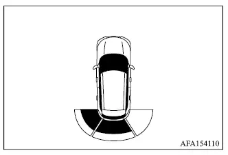 Mitsubishi Outlander rear parking sensor indicator showing an obstacle in the multi-information display