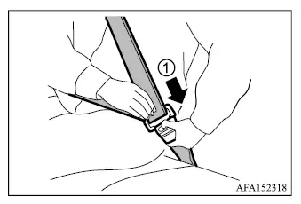 Mitsubishi Outlander seat belt buckle release button and retraction procedure