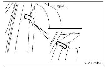 Mitsubishi Outlander rear outer seat belt secured in the seat belt storage clip