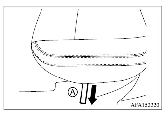Mitsubishi Outlander second row seat belt secured in the belt hook before folding