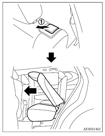 Mitsubishi Outlander second row walk-in mechanism for access to the third row