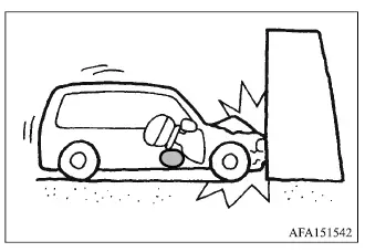 Mitsubishi Outlander frontal collision condition that may deploy the front and knee airbags